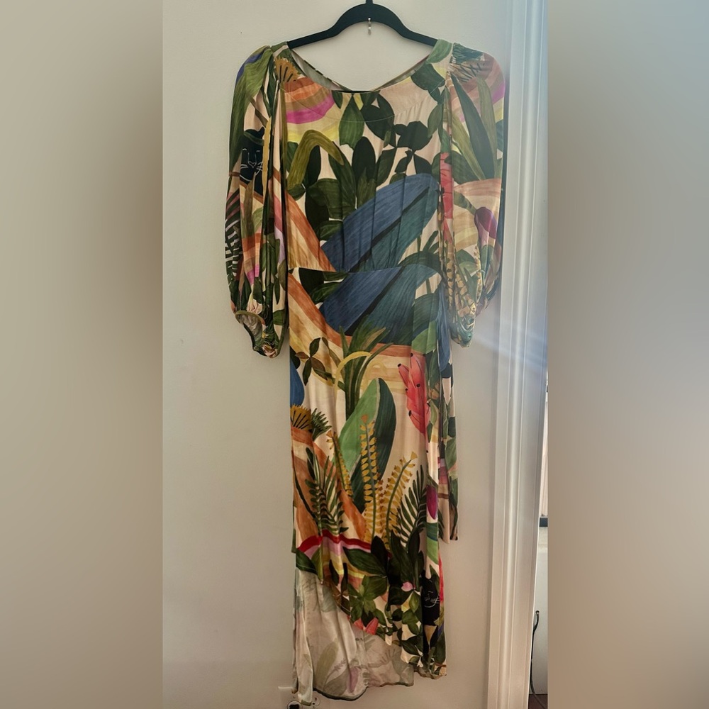 Farm Rio Open Back Long Wrap Floral Dress [NEVER WORN]